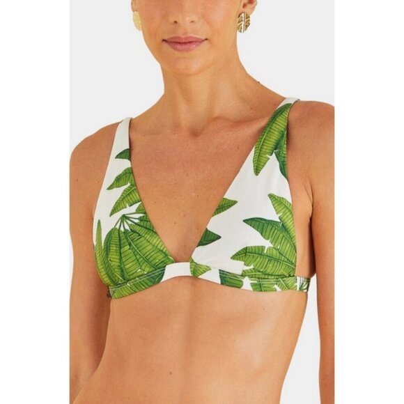 💕FARM RIO Palm Fan Bikini Set Triangle Bikini Top + Low Bikini Bottom XL/L NWT - Picture 5 of 14